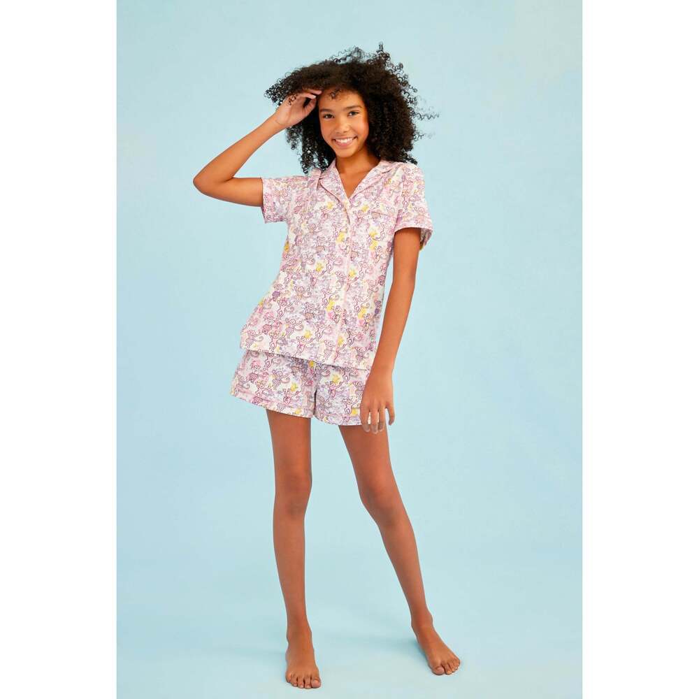 Roller Rabbit Love Shack Fancy Preppy Patchwork Polo Pajamas Size XS